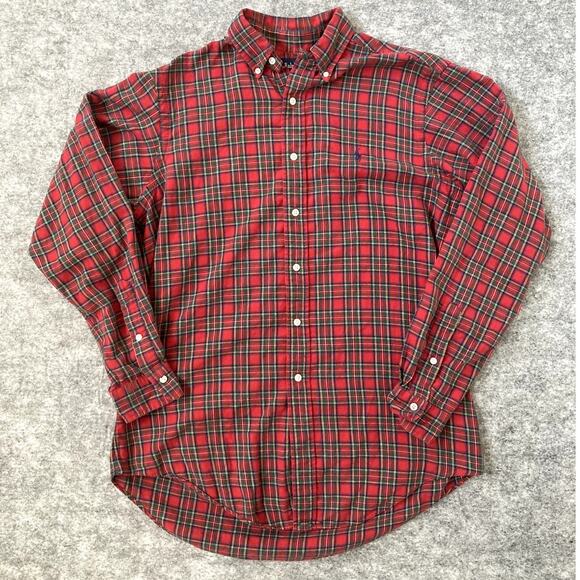 Polo Ralph Lauren shirt mens medium plaid collared long sleeve button up - Picture 1 of 7